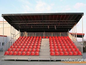 mobilestand-122 kostengünstige Tribüne mieten. Trailertribüne mit 122 Einzelsitzplätzen