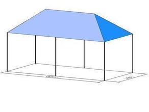 Partyzelt / Pavillion 6 x 3 m (3,35 m hoch) weiß - hochstabiles Stahlrohrgestell mit Scherenmechanik - super schnell aufgebaut (Zelt)