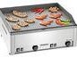 Griddleplatte / Elektrogrill glatt/gerillt, 400V/6kW/16A, L48xB65xH29 cm, Temperaturbereich von 50 °C bis 300 °C