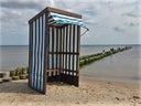 Strandkorb historisch Stoffbespannt