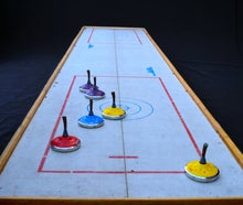 Eisstock schießen, Curlingbahn, Eisstockbahn