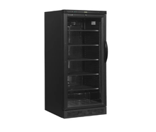 Kühlschrank mit Alu-Glastür schwarz