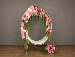 Florale Sitzbank, Selfie Point, Fotopoint, Eventdekoration, Centerdekoration, Promotion, Messe, Branding