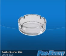 Aschenbecher Glas (je 15 Stück)
