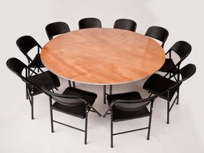 Set Banketttisch und 10x Bankettstuhl / Klappstuhl