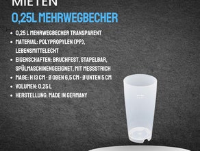 100x Stadionbecher 0,25l