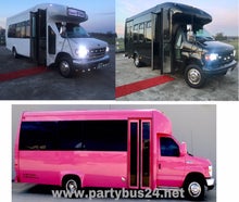 Partybus, Schulbus, kostenlose Getränke und roter Teppich incl., Tanzstange! Zudem dürfen Sie kostenlos eigene Getränke mitbringen! Wählen Sie zwischen schwarz, weiß und pink!