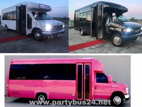 Partybus, Schulbus, kostenlose Getränke und roter Teppich incl., Tanzstange! Zudem dürfen Sie kostenlos eigene Getränke mitbringen! Wählen Sie zwischen schwarz, weiß und pink!