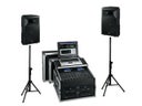 Musikanlage inkl. 2 Lautsprecher und DJ-Rack mit CD-Player, Mischpult, Funkmikrofon