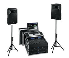 Musikanlage inkl. 2 Lautsprecher und DJ-Rack mit CD-Player, Mischpult, Funkmikrofon
