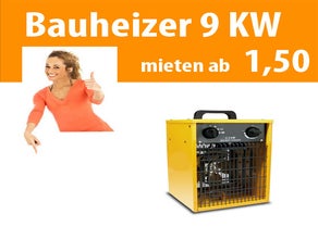 9 KW Elektroheizer Heizung Bauheizung mobil Heizlüfter Heizgebläse Gebläse Wärme Baustelle Bauheizer Heizer elektrisch