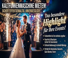 Kaltfunkenmaschine – Der spektakuläre Funken-Effekt für Hochzeiten, Geburtstage & Events