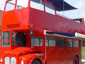 Londonbus, englischer Doppeldeckerbus, Messestand, Event, Roadshowfahrzeug