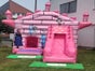 Profi Hüpfburg Springburg rosa Prinzessin Schloss Märchenschloss mit Rutsche und Sonnendach leihen mieten - Galerie - Bild 3