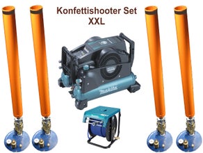 Konfettishooter XXL - 4er Set komplett  - Konfettikanone
