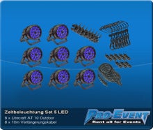 Zeltbeleuchtung Set 5 LED (je 8 Stück)
