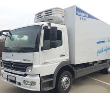 Mercedes Benz Atego 1224, Kühlkoffer mit 2 Kammern, Tiefkühler, Kühlfahrzeug, mit Ladebordwand 1500 kg Nutzlast zur Langzeitmiete, 71634 Ludwigsburg, 12 Tonner Kühllaster, Tiefkühl-LKW, Lebensmitteltransport, Kühlfahrzeuge zur Mietevon 3,5 t bis 12 t,
