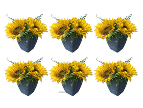 Sonnenblumen 6er Set mieten – Miettisch, Eventtisch, Veranstaltungstisch, Partytisch, Tischzubehör