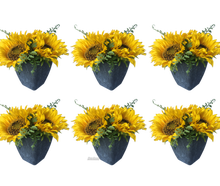 Sonnenblumen 6er Set mieten – Miettisch, Eventtisch, Veranstaltungstisch, Partytisch, Tischzubehör