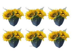 Sonnenblumen 6er Set mieten – Miettisch, Eventtisch, Veranstaltungstisch, Partytisch, Tischzubehör
