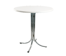 Stehtisch Chrom, Platte weiß Ø 85 cm, H 110 cm