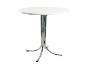 Stehtisch Chrom, Platte weiß Ø 85 cm, H 110 cm