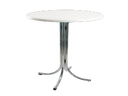 Stehtisch Chrom, Platte weiß Ø 85 cm, H 110 cm
