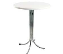 Stehtisch Chrom, Platte weiß Ø 85 cm, H 110 cm