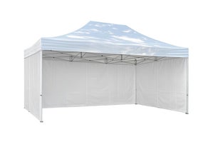 6x4m Faltpavillon Zelt mieten | Eventzelt Partyzelt Wetterschutz | weißes Pop-up Pavillon für Hochzeit, Geburtstag, Firmenfeier