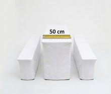 Husse für Bierzeltgarnitur, Festzeltgarnitur (Standard 50cm) – 3-teilig in Weiß oder Schwarz