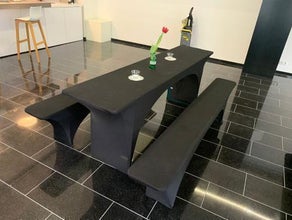 Schwarze Bierbankhussen / Bierzeltgarniturhussen Stretch SET für 1x Tisch und 2x Bank (für Bierbankgarnitur, Biergarnitur) - Versand möglich!