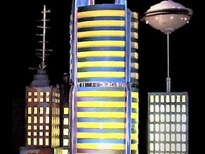 Weltraum Stadt - Weltall - All - Galaxie - Wolkenkratzer - Dekoration - Event