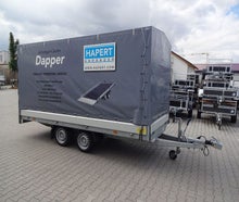 gebremster tandem Hochlader mit Plane 4,05 x 1,80 x 1,80m 2700kg Anhänger