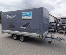 gebremster tandem Hochlader mit Plane 4,05 x 1,80 x 1,80m 2700kg Anhänger