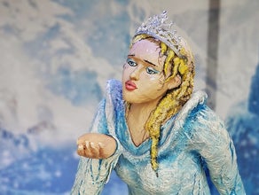 Märchen Diorama Eisprinzessin, Märchendekoration, Winter Dekoration