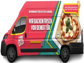 Pizzavan Foodtruck Autark + vorproduzierte neapolitanische Pizza