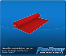 Nadelfilzteppich B1 rot pro qm