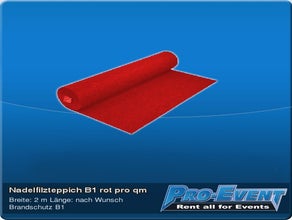 Nadelfilzteppich B1 rot pro qm