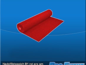 Nadelfilzteppich B1 rot pro qm