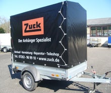 Kastenhänger, Möbel - Motorradanhänger mit  Plane und Spriegel, 1300kg Gesamtgewicht