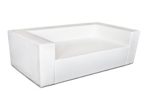 Loungesofa / Couch / 2-Sitzer Kunstleder QUBIC2 in weiß