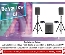 Beschallungsanlage, PA Anlage, DJ-Anlage LD Systems Dave 15 1400W Peak