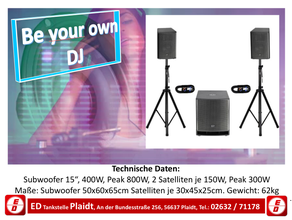Beschallungsanlage, PA Anlage, DJ-Anlage LD Systems Dave 15 1400W Peak
