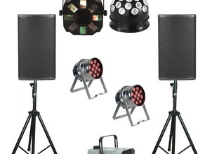 Party S Komplettset Ton + Licht, Musikanlage, Partyanlage, Lichtanlage, optional mit Bluetooth (Aufpreis 10 Euro)