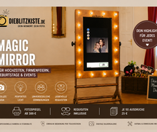 Magic Mirror mieten (ab € 389) inkl. Foto-Design I Requisiten I Lieferung & Aufbau