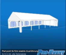Partyzelt 6m x12m leichte Ausführung