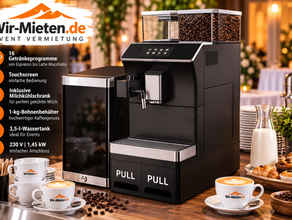 Profi Kaffeevollautomat mit Milchkühlung für Events mieten