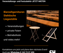 Bierzeltgarnitur mieten | Tisch + 2 Bänke | Abholung & Lieferung