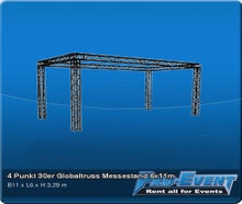 4 Punkt 30er Globaltruss Messestand 6x11m