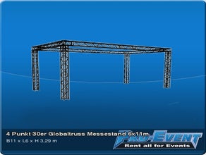 4 Punkt 30er Globaltruss Messestand 6x11m